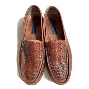 Giorgio Brutini Men's Eagle Brown Leather Weave Slip On Loafer Shoes Size 13 M.